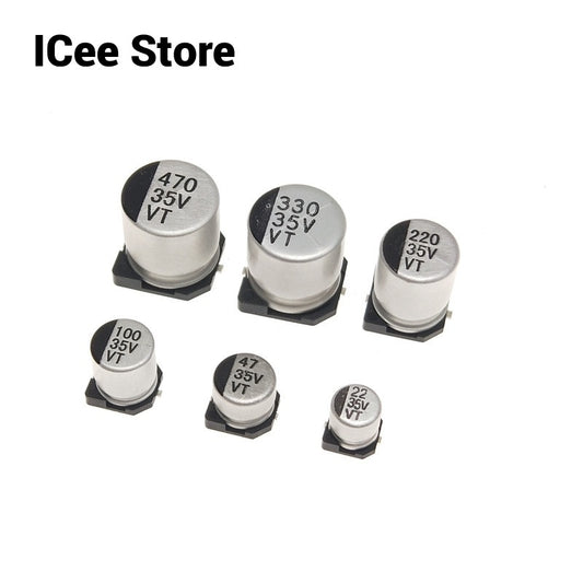 20Pcs SMD Capacitor 25V 35V 10UF 22UF 33UF 47UF 100UF 220UF 330UF 470UF Aluminum Electrolytic Capacitor