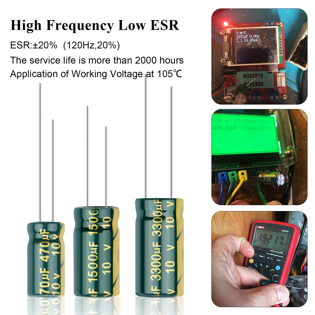 Aluminum Electrolytic Capacitor 10V 470UF 680UF 1000UF 1500UF 3300UF High Frequency Low ESR Low Resistance