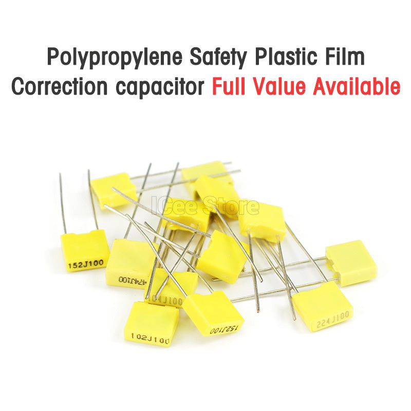20Pcs 100V Correction Capacitor Polypropylene Film Capacitor 100V 222J 472J 103J 223J 473J 104J