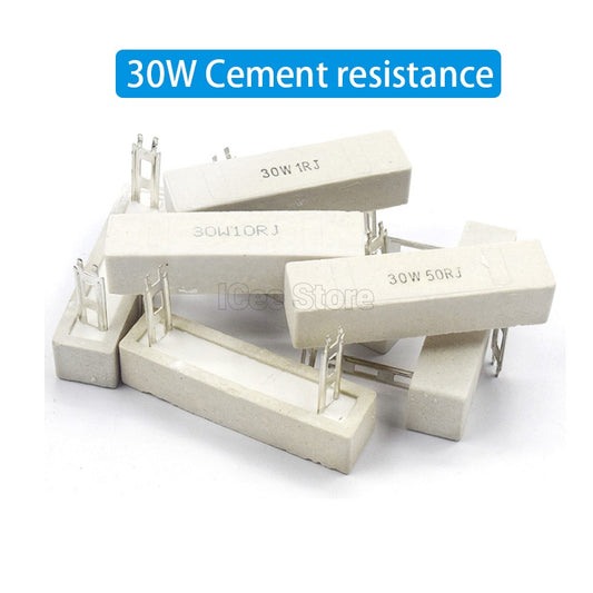 30W Cement Resistor Power Resistance 0.1-100R 0.1R 0.5R 1R 2R 5R 10R 50R 100R