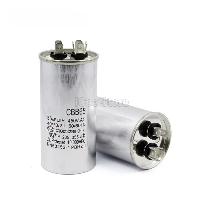 450V AC Motor Capacitor Air Conditioner Compressor Start Capacitor CBB65 5UF 6UF 8UF 10UF 12UF 15UF 20UF 25UF 30UF 35UF 40UF 45UF