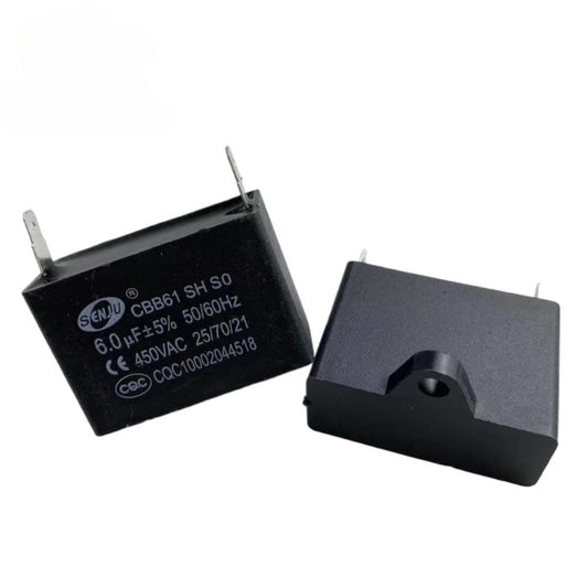 CBB61 Air Conditioner Fan Start Capacitor 450V 1UF/1.5UF/2UF/3UF/4UF/5UF/6UF/8UF/10UF/12UF 2 pin start capacitor Fan Capacitor