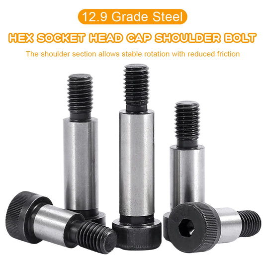 1–5Pieces 12.9 Grade Steel Hex Socket Shoulder Screw M5 M6 M8 M10 M12 M16 Socket Head Cap Shoulder Bolt for Heavy Duty Machinery