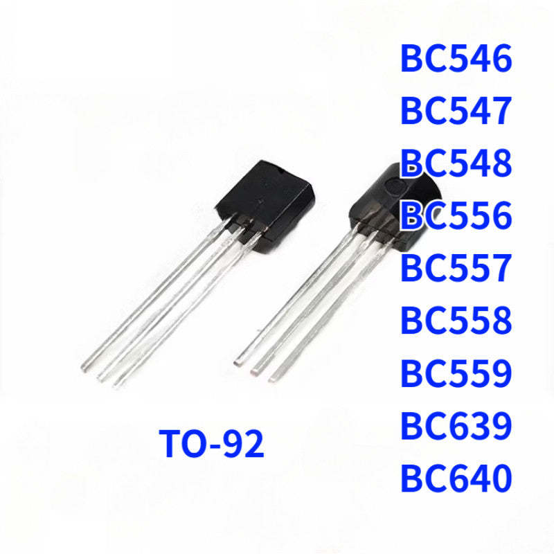 50Pcs Transistors BC546/BC547/BC548/BC556/BC557/BC558/BC559/BC639/BC640 TO-92 Package Low-Noise Amplifier