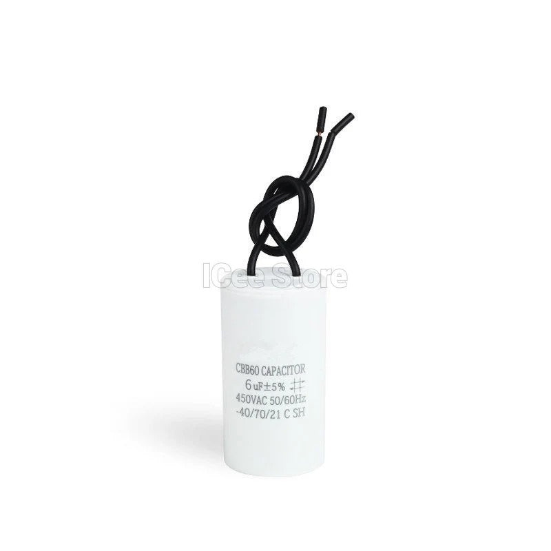 2Pcs Motor Star Capacitor CBB60 450V AC Starting Capacitor CBB60 5% 4uF 5uF 6uF 8uF 10uF 12uF 14uF 15uF 16uF 20uF 24uF 25uF 30uF 35uF