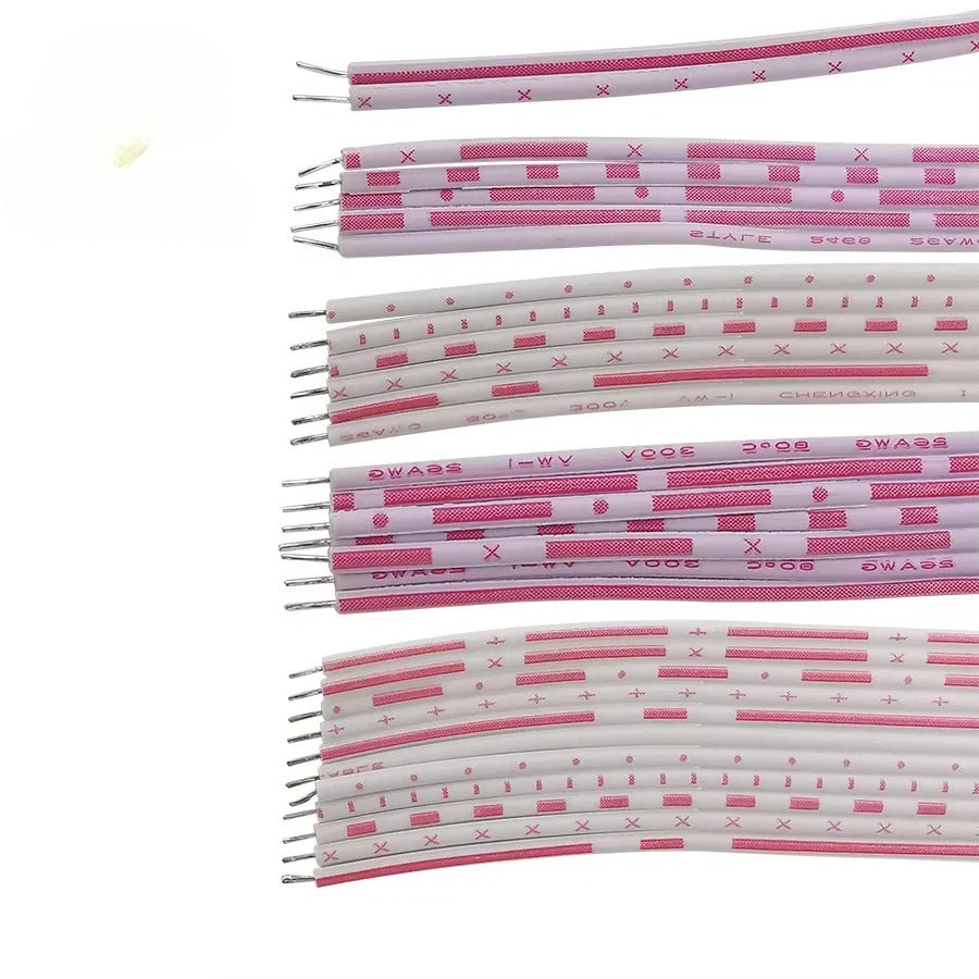 5Pcs XH2.54 Connector Cable Terminal Wire Pitch 2.54mm Single/Double Head Plug Line length 10/20CM Red and white Flat Cable 2P-12Pin