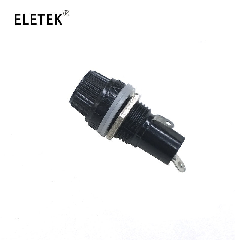 5Pcs 10A 250V Glass Fuse Holders 5x20 6x30 Black Insurance Tube Socket Panel Mount Fuse Socket Copper