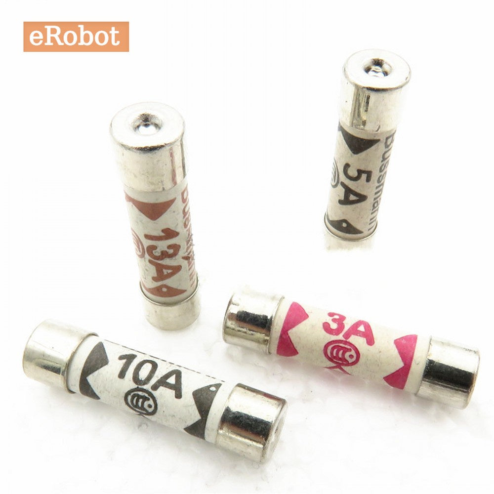10Pcs BS1362 Fuses 6*25 British Bussmann Fuses Filling Sand Riot Ceramic Fuse 6x25mm 3A 5A 10A 13A 15A 240V