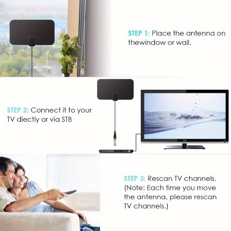 Digital TV Antenna 200 Miles 4K 25DBI High Gain Portable Indoor HDTV Antenna Supports new and old TV