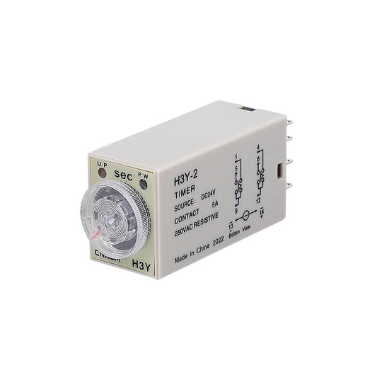 220V H3Y-2 H3Y-4 Power Relay on Time Relay Delay Timer 0-30s/60s DPDT & Base Socket