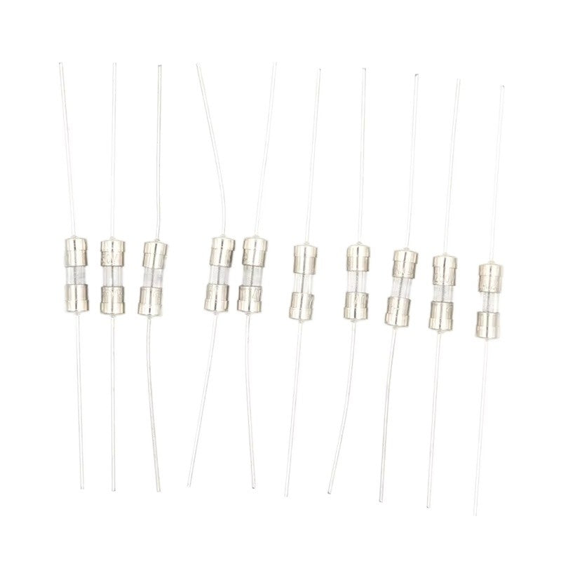20pcs 3.6x10mm Axial Lead Glass Fuse Tube 0.5A/1A/1.5A/2A/2.5A/3A/3.15A/4A/5A/6.3A/10A Overcurrent Protection
