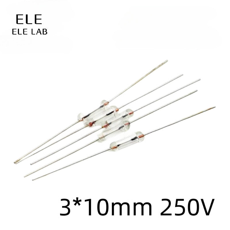 50pcs Axial-Leaded Glass Fuse 250V 0.5A-5A Full Glass Encapsulated, Fast-Acting, for Electronics, Power Supplies & Industrial Equipment