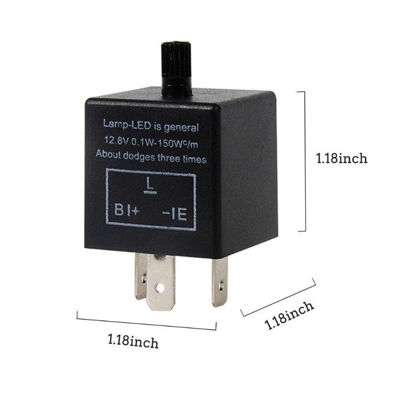 Led Flasher Relay CF-13 3 Pins Adjustable Turn Signal Relay for Led Lights Hyper Blink Flash Resolve Rapid Quick Flash Issue