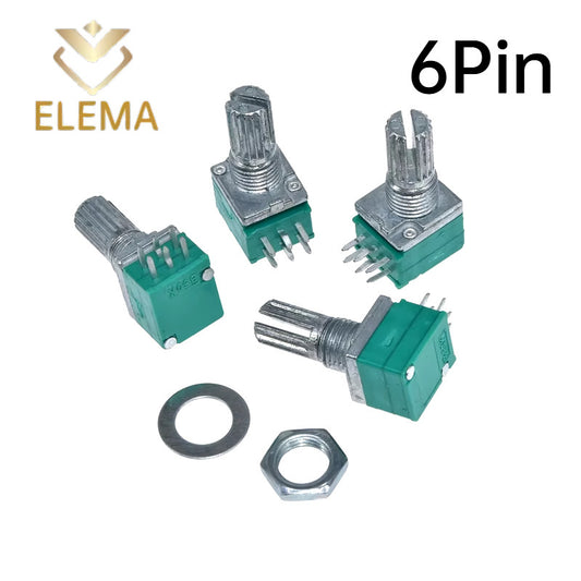 5PCS Industrial Switch RV097G RK097N Audio switch 3/5/6/8 pin B5K/B10K/B20K/B50K/B100K/B500K amplifier sealing potentiometer Shaft length 15mm