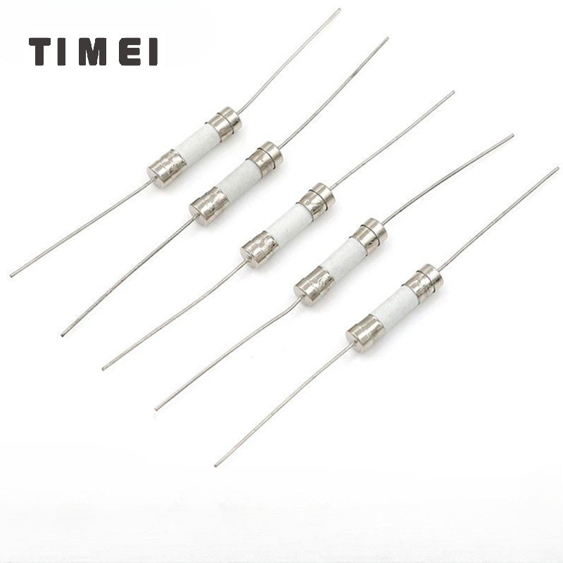 10/5pcs Ceramic Fast-Acting Fuse with Leads 5x20mm 0.5A 1A 2A 3.15A 4A 5A 6A 6.3A 8A 10A 12A 15A 20A 25A 30A