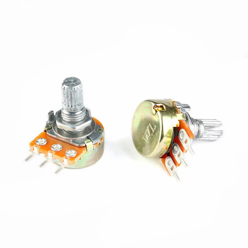 5Pcs WH148 Potentiometer 3Pin 6Pn Shaft Length 15mm Amplifier Dual Stereo Potentiometer 1K 2K 5K 10K 50K 100K 500K
