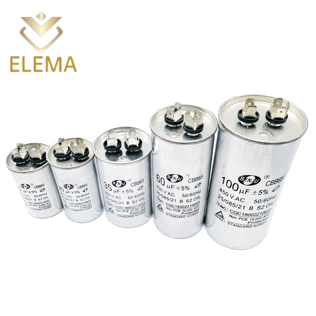 CBB65 Start Capacitor 450V 5UF-100UF 8UF 10UF 16UF 25UF 35UF 50UF 70UF Air conditioning compressor start capacitor