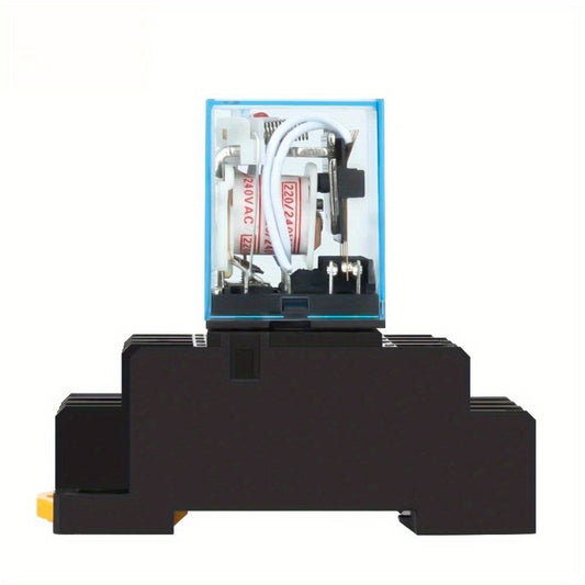 8Pin MY2NJ Relay Coil General DPDT Micro Mini Electromagnetic Relay Switch with Socket Base LED AC 220V DC 12V 24V
