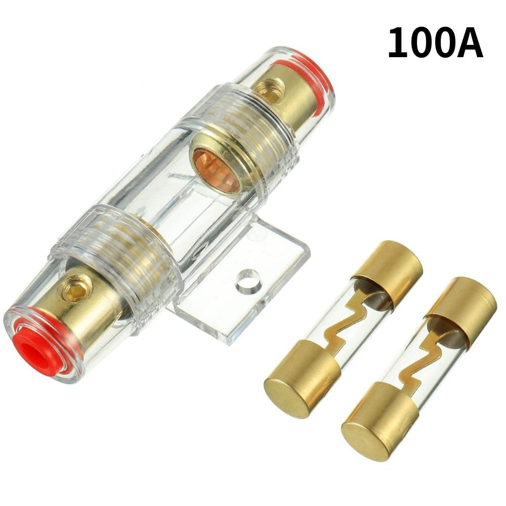 4-8 Gauge AWG in-line 20A 30A 40A 50A 60A 80A 100A AGU Fuse Holder with 60A 80A 100A Amp 80Amp 100 Amp AGU Fuses for Car Audio, Alarm, Amplifier, Compressors,Inline Fuse Holders