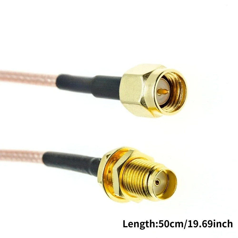 RG316 CABLE SMA Male To SMA Female Bulkhead Crimp Connector Coax RF Extension Cable Coaxial Jumper Pigtail Wire Length 50cm