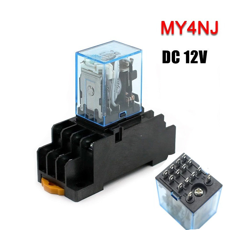 MY2NJ MY4NJ Relay Coil General DPDT Micro Mini Electromagnetic Relay Switch with Socket Base LED AC220V DC 12V 24V