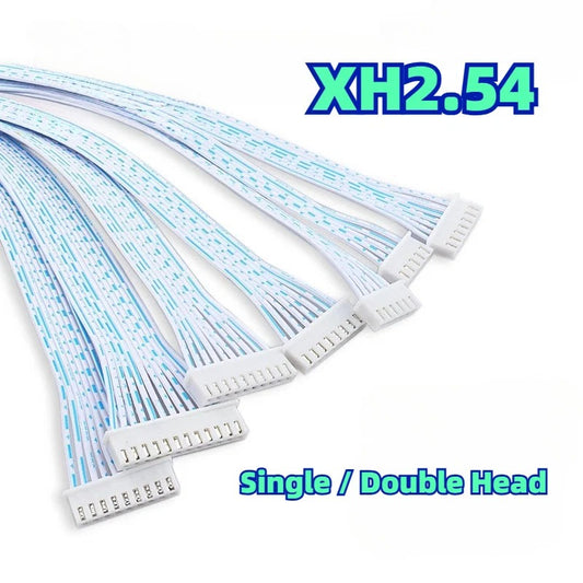 XH2.54mm Pitch blue White Wire Ribbon Cable Single/Double Head 2/3/4/5/6 Pin Line length 20cm Connector Cable XH2.54