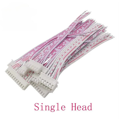 5Pcs XH2.54 Connector Cable Terminal Wire Pitch 2.54mm Single/Double Head Plug Line length 10/20CM Red and white Flat Cable 2P-12Pin