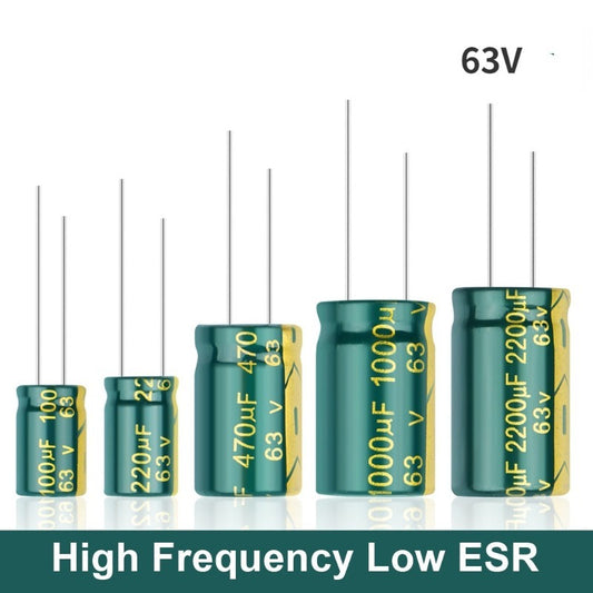 Aluminum Electrolytic Capacitor 63V High Frequency Low ESR 63V 100UF 220UF 470UF 1000UF 2200UF Low Resistance