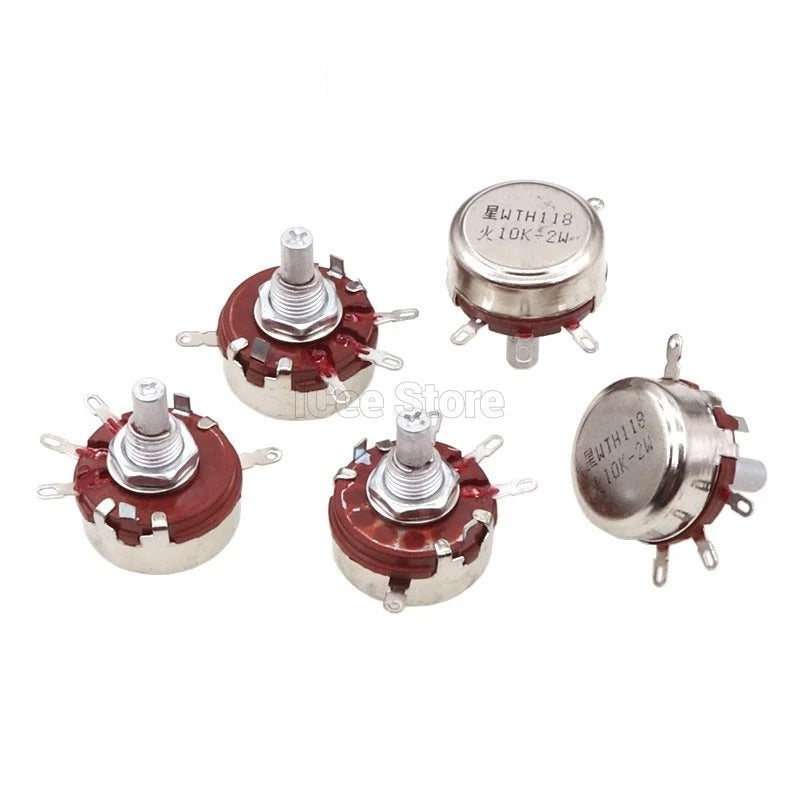 2Pcs WTH118 2W 1A Potentiometer 1K 2.2K 4.7K 10K 22K 47K 100K 470K 1M WTH118-2W