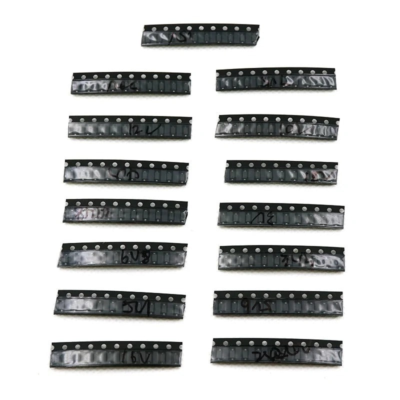 150Pcs SOD-123 1206 0.5W Zener Diode SMD Package 15 Values