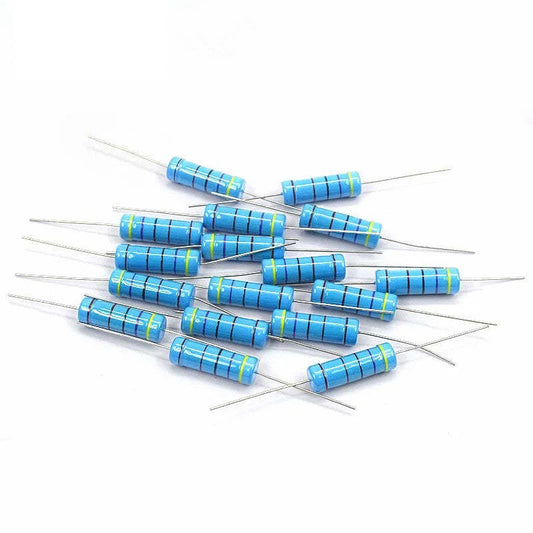 10Pcs 5W 1% Metal Film Resistor Resistance 0.1R~1M 1R 3.3R 4.7R 10R 33R 47R 1K 2.2K 3.3K 4.7K 10K 100K 1M Ohm Resistance