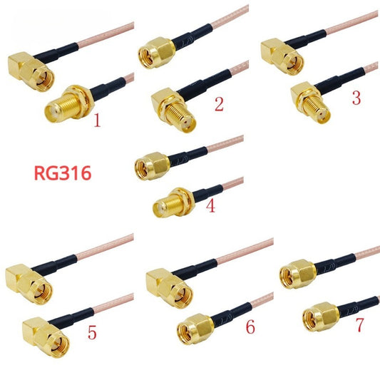 RG316 SMA Male Plug to SMA Male Straight Connector Cable RF Jumper Pigtail Male to Female Right Angle RF Coaxial