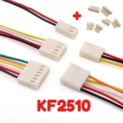 KF2510 Terminal Wire 2.54mm Spacing 2/3/4/5/6Pin Single Head Electronic Cable 20cm Connector Wire with straight needle and curved needle socket