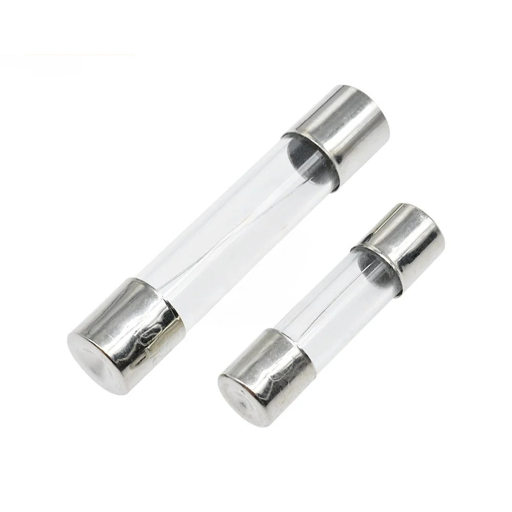10Pcs 5x20mm 6x30mm Glass Tube Fuse Kit 250V 0.1A 0.2A 0.5A 0.8A 1A 2A 2.5A 3A 4A 5A 6.3A 7A 8A 10A 12A 15A 20A 30A AMP Circuit Fast Blow Fuses