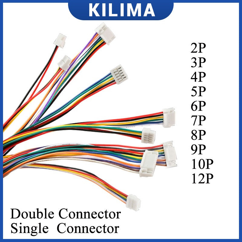 5Pcs Micro JST GH 1.25 2P 3P 4P 5P 6PIN Male Plug Connector With Wire Cables 15cm Single/Double Connector 28AWG