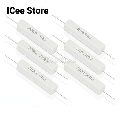 2Pcs 20W Cement Resistor SQP 0.1R-470R 1R 2R 2.2R 2.5R 3R 4R 5R 8R 10R 30R 33R 200R 470R Ohm
