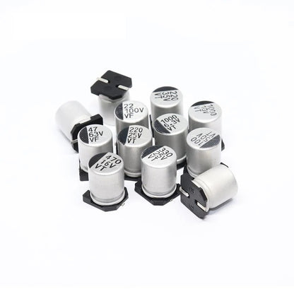 100Pcs SMD Capacitor 10V 16V 25 35V 50V 220U 330UF 470UF 1000UF Aluminum Electrolytic Capacitor