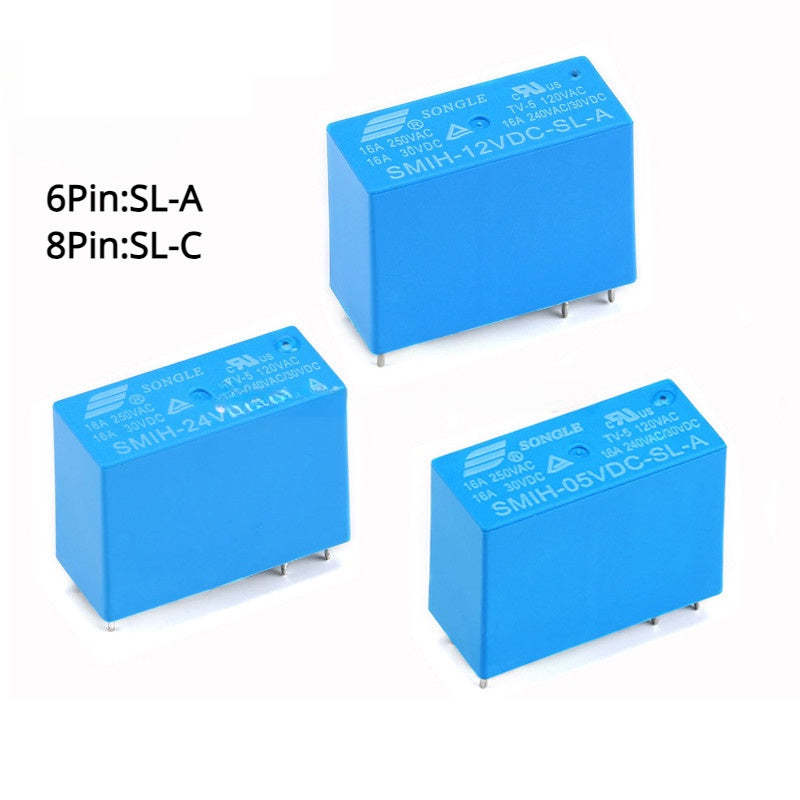 SMIH 5V 12V 24V Relays SMIH-05VDC-SL-C SMIH-05VDC-SL-A SMIH-24VDC-SL-A 16A 250V  A Type 6 Pin C Type 8 Pin