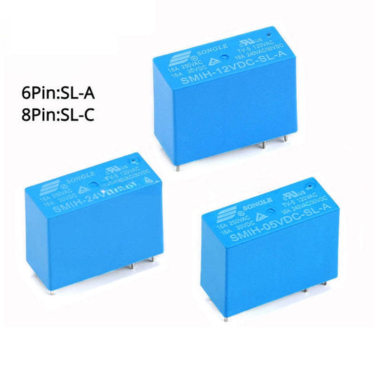 SMIH 5V 12V 24V Relays SMIH-05VDC-SL-C SMIH-05VDC-SL-A SMIH-24VDC-SL-A 16A 250V  A Type 6 Pin C Type 8 Pin