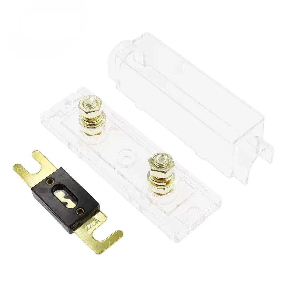 ANL Fuse Holder Transparent/Black Car Fuse Holder and ANL Fuse 30A-500A Bolt-on Fuse Holder  Automotive Audio Fuse