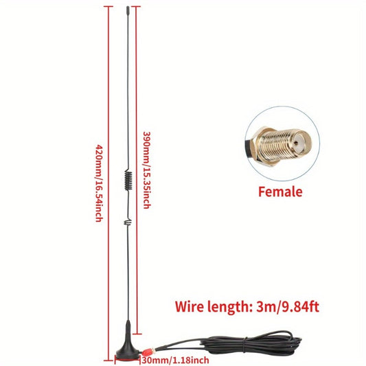 Dual Band Vehicle Mounted Antenna UT-106UV 144/430MHz SMA-Female Connector Vehicle Mounted Walkie Talkie Antenna Suction Cup Antenna