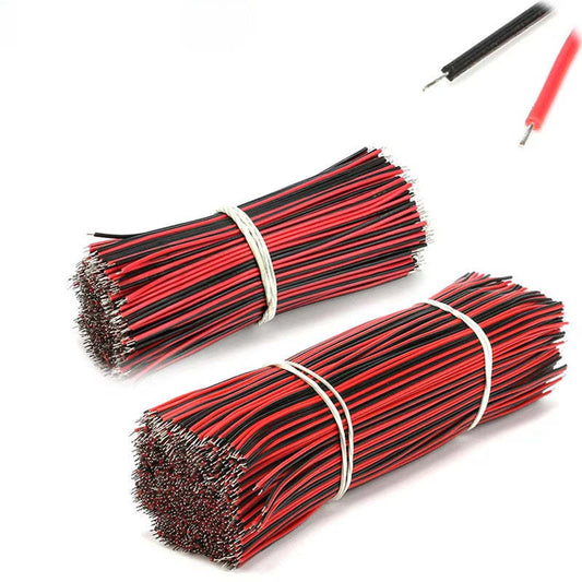 50Pcs Tin-Plated PCB Soldering Wire Cable 24AWG 8/15cm Jumper Wire Cable Tin Conductor Wires Connector Wire Red Black Abreast Line