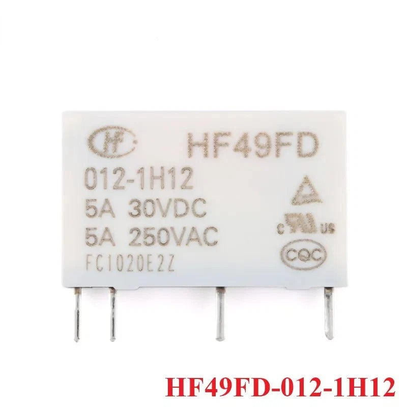 Power Relay HF49FD HF49FD-005-1H12 HF49FD-012-1H12 HF49FD-024-1H12 DC 5V 12V 24V 5A 4Pin Relais Feet Distance 7.62mm