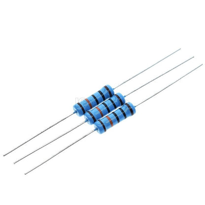 20Pcs 2W Metal Film Resistors 1% 10R-1M 10R 22R 47R 100R 1K 10K 100K 1M 4.7K 5.1K 1M