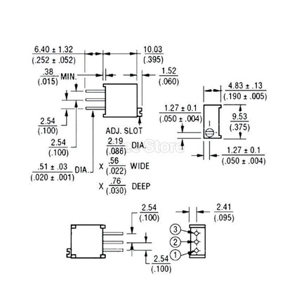 3296X Potentiometer 3296 Trimpot Trimmer 1K 2K 5K 10K 20K 50K 100K 200K 500K 1M Ohm 100R 200R 500R