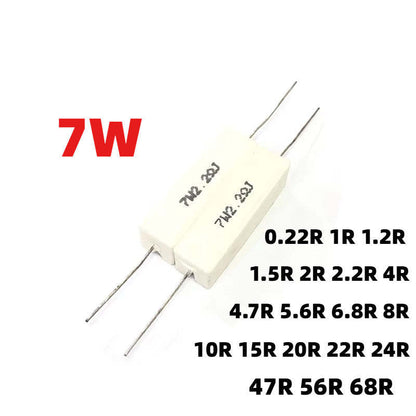 7W 5% Cement Resistor horizontal lead porcelain shell ceramic resistor 0.22R~68R