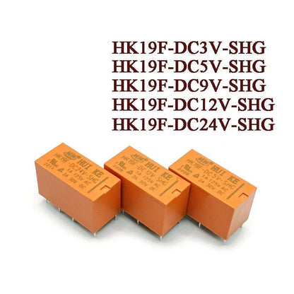 5Pcs DC 3V 5V 12V 24V Relay HK19F-DC3V-SHG HK19F-DC5V-SHG HK19F-DC12V-SHG HK19F-DC24V-SHG HK19F 8PIN 2A Relays