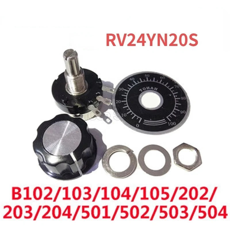 Potentiometer RV24YN20S B102 B202 B502 B103 B203 B503 B104 Ohm 1K 10K 20K 50K 100K 500K Ohm Potentiometer Adjustable Resistor