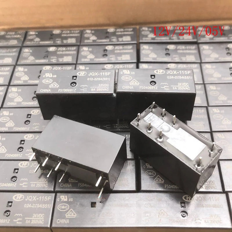 Original HF Relay JQX-115F 012 024 005-2ZS4 5V 12V 24V 8Pin 8A New