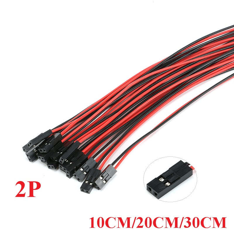 10Pcs 2pin Dupont Cable 2P 2 Pin Female Jumper Connector Wire 2.54mm Pitch Length 10CM 20CM 30CM Single Head for 3D Printer